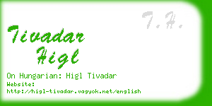 tivadar higl business card